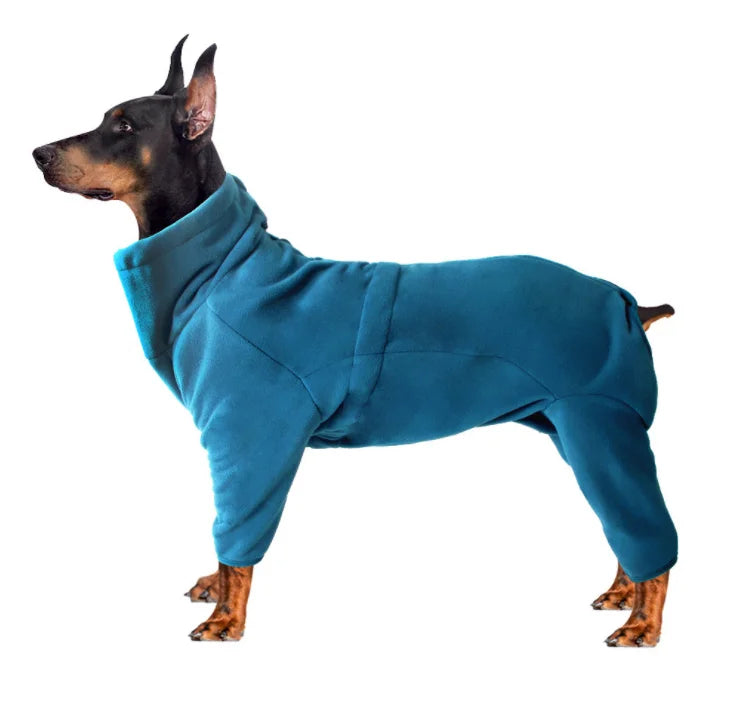 Wholesale Warm Blank Pet Fleece Overall CORAL ZIP Jacket Jumpsuit for Large Pet