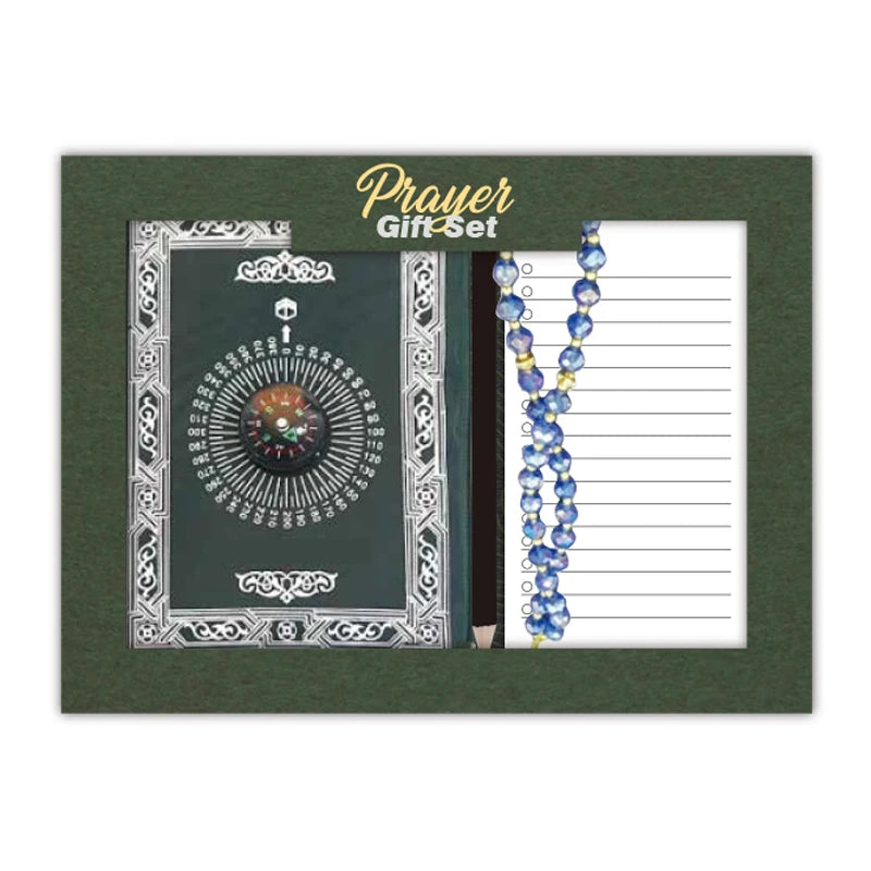 BespritGift New Arrival Muslim Prayer Gift Set Custom Creative Muslim Prayer Rug & Bead Set Islamic Gifts Box for Gifting Muslim