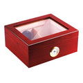 Strong Transparent Moisture-Proof Wooden Cigar Humidor Humidifier Laced Lacquer Multi-Purpose Sealed Box for Travel Home Serving