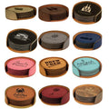 Wholesale Custom Logo Fashion Leather Drink Coasters Set of 6 Design Pu Leather Cup Coaster for Drink