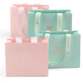 Custom logo Gold Stamping Reusable Jewelry Shopping pink Bags Boutique Shopping Paper Bag