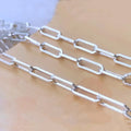 S925 Sterling Silver 3.9MM Rectangle Paper Clip Chain Chunky Paperclip Link Chain for DIY Necklaces Bracelet Jewelry Accessories