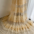 Ivory Ruffle Cake Haute Dress Fancy Mesh Net Lace Fabric