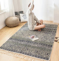 Woven Cotton Weave Machine Made Carpets and Rugs with Anti-Slip Backing PET Friendly for Bedroom and Home Sofa Decoration