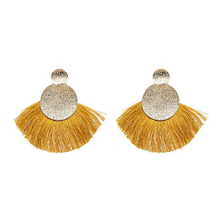 New Wholesale Customised Women Fashion Gold Plated Classic Elegant Bohemian Colorful Alloy Pendant Earrings Jewelry