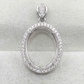 Sterling Silver 13*17/15*20mm Semi Mount Pendant Empty Frame Support Blank Claw Setting S925 Base Without Center Stone for Inlay