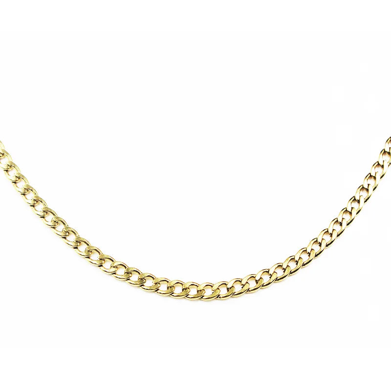 BMZ 2026 High Polishing 2 Layers Ion Plating Stainless Round Linked Chain Stainless Cuban Curb Link Necklace 60*0.5 cm Gold
