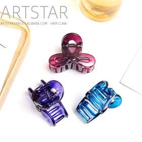 In Stock Bows Hair Claw 4.5cm 1.5inch Crystal Transparent Kawaii Bows Hair Claw Durable European and American Style 8136