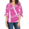 1MOQ New Fashion Trendy Custom Polynesian Samoa Tribal Design Hawaii Tropical Print Vintage Plus Size Women's Blouses for Daily