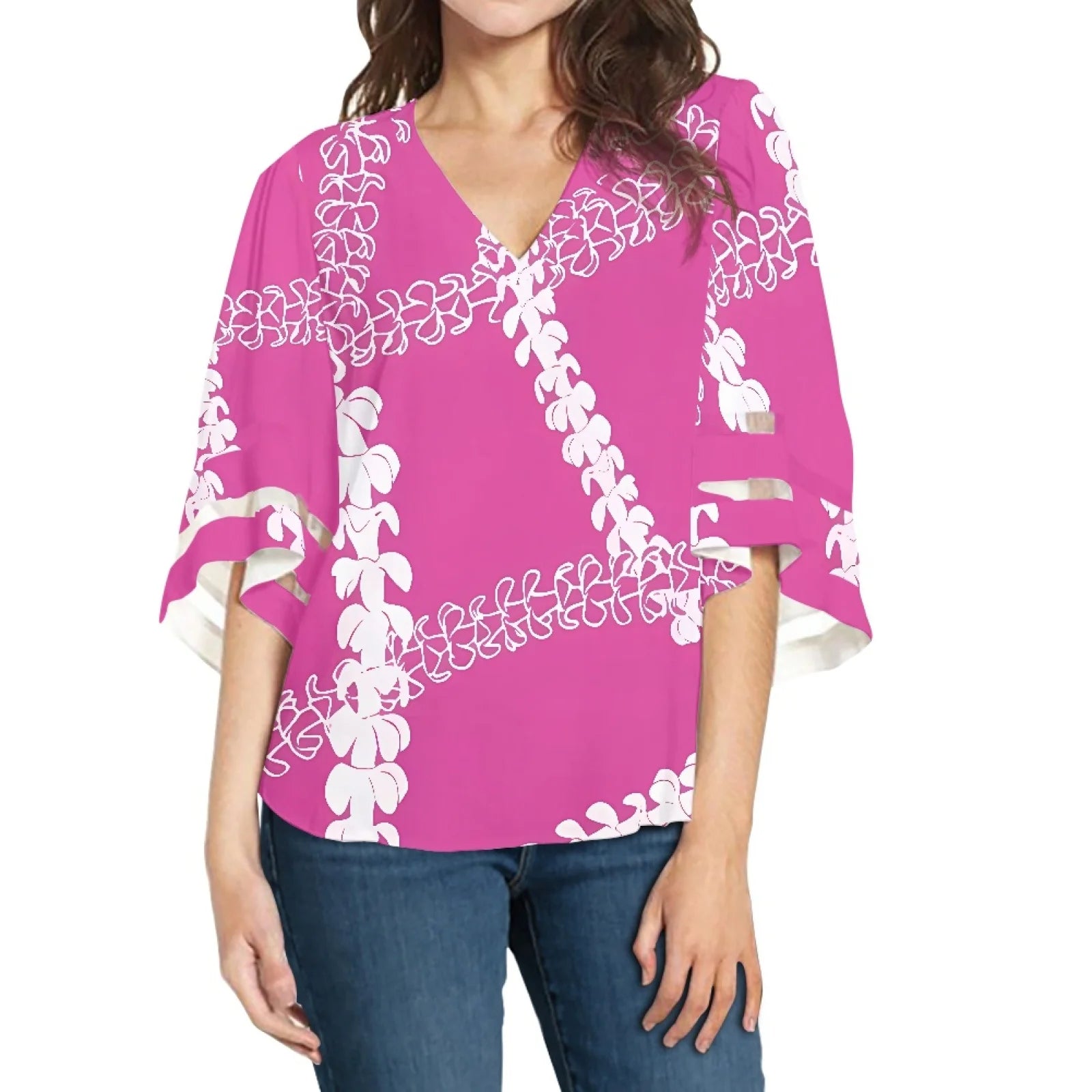 1MOQ New Fashion Trendy Custom Polynesian Samoa Tribal Design Hawaii Tropical Print Vintage Plus Size Women's Blouses for Daily