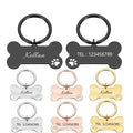 Factory Custom Logo Stainless Steel Bone Shaped Pet Tag ID Name Collar Pet Tags