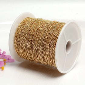 DIY Jewelry Making 1.2mm 1.5mm 2.0mm 18K Gold Plated Brass Bead Ball Chain