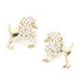 New Fashion Gold Plated Lion Earrings with Small Pave Pearls Casting Zinc Alloy Studs for Parties and Anniversaries Gift