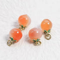 Pink Peach Charms Natural Agate Peach Pendants Enamel Fruit Pendants for Necklace Bracelet Earrings Jewelry Making DIY Crafts