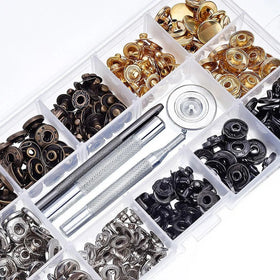 12.5MM Snap Fasteners Kit Snaps Buttons Press Studs Leather Craft Fixing Tools With Storage Box