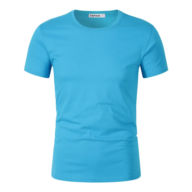 Lidong Wholesale Custom Logo in Bulk Round Neck Short Sleeve 190gsm 100% Cotton Blank Men's T-Shirts