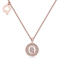 High Quality Trendy S925 Sterling Silver Wish Jewelry Rose Gold Plated Letter Q Initial Moissanite Pendant Necklace for Gift