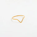 High End 18K Plain Gold Individuality Dainty Arrow Rings Stainless Steel Trendy Simple Gold Plated Jewelry