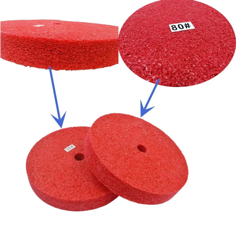 6-Inch Red Metal Deburring and Grinding Wheel Non-Woven Fiber Abrasive Product