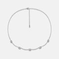 FUAMAY Fashion Vintage 925 Sterling Silver Simple Necklace Oval Zircon Charm Pendant Necklace