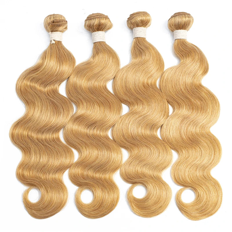 Cuticle Aligned Brazilian Remy Hair Soft Healthy Body Wave Blonde Color Machine Double Weft Hair Weaving Extensions