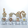 Wholesale 5ml 8ml 10ml Air Freshener Diffuser Empty Frosted Car Hanging Perfume Bottle With Wooden Cap