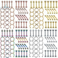60Pcs/Set Body Jewelry Piercing Lot Stainless Steel Nose Lip Tongue Eyebrow Tragus Body Piercing Navel Belly Ring Barbells