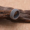 925 Sterling Silver Thai Silver Ornaments Popular Handmade Woven Men's Personality Retro Ring