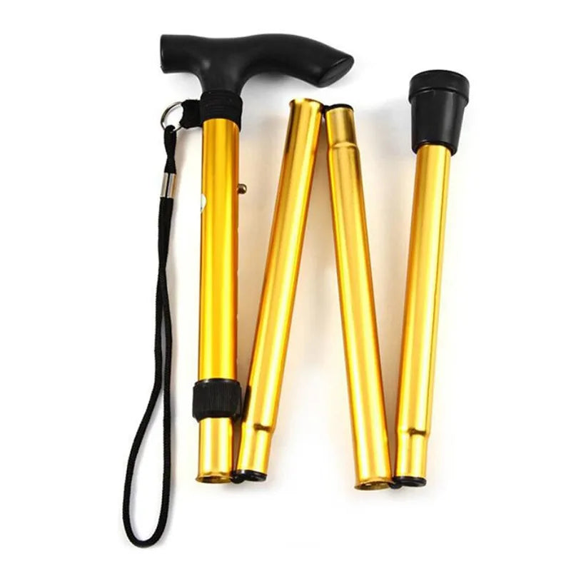 Folding Multifunctional Outdoor Hiking Crutch Climbing Canes Walking Stick Mountain Camping Supplies Set Trekking Pole