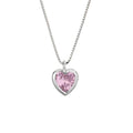 Personalized Custom Cute Choker Necklace for Girls Delicate 925 Sterling Silver Zirconia Pink Heart Necklace Pendant