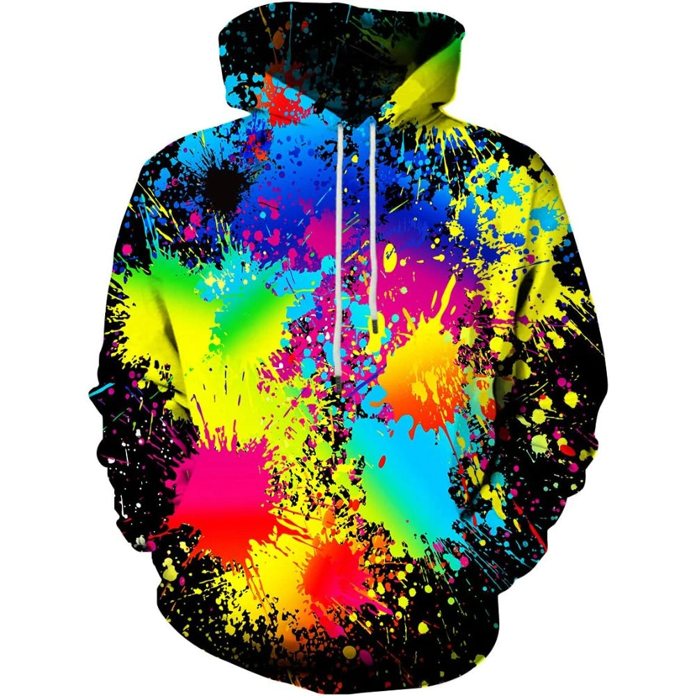 Fitspi Wholesale Unisex Print Hoodies 3d Colorful Novelty Design Long Sleeve Sweaters Sweatshirt With Pocket