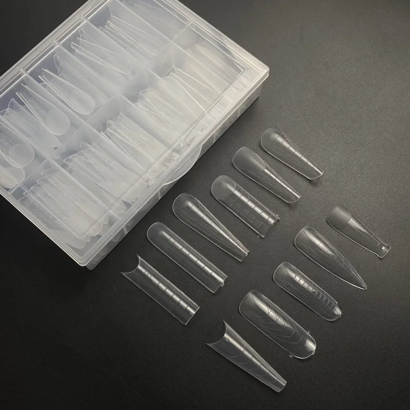 GREENKEM 100pcs Nails Art UV Builder Gel Manicure Tools Pointy Quick Building False Gel Mold Form Acrylic Extension Nail