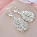 Huitan 2025 New Arrivals Pave Setting Rhinestone Dazzling Crystal Lab Water Drop Bridal Earrings Dangle Earrings for Women