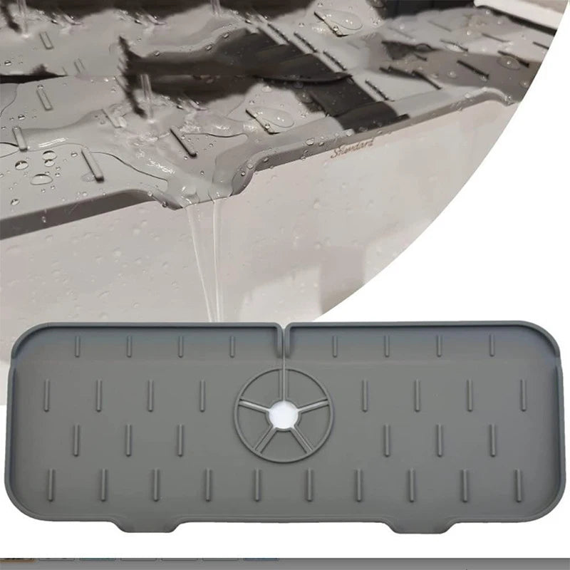 Hot Sale Reusable Silicone Faucet Sink Splash Guard Drainingb Butt Pad Drying Mat Kitchen Silicone Faucet Drain Mats