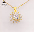 New Design Necklace Gold Plated Jewelry Party CZ Flower 925 Silver Pendant for Women