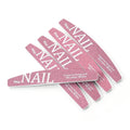 Custom Logo Half Moon Nail Files 100/180 Thick Pink Double Side Buffer Sanding Block for Grinding Finger Nails Made Emery