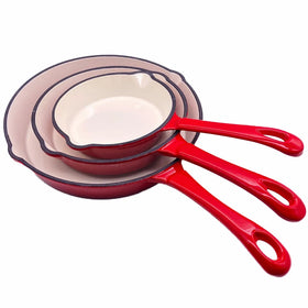 16cm 20cm 25cm Enamel Cast Iron Soup Pots Saucepan Wholesale Skillet Long Handle Non-stick Frying Kitchen Cookware Pan