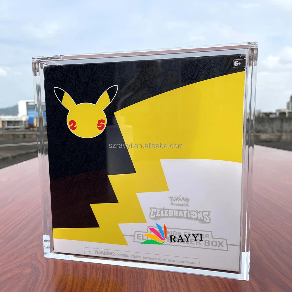 RAY YI Strong Magnet 25th Anniversary Celebrations With Round Corners Pokemon Center Etb Box Acrylic case Protector