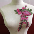 Fancy Embroidery Flower Lace Applique Green Leaves Embellishment for Clothing LT2505A