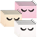 22*14cm Canvas Fashion Trend Makeup Pouch Cosmetic Bag with String Closure Travel Case Women (Cream)