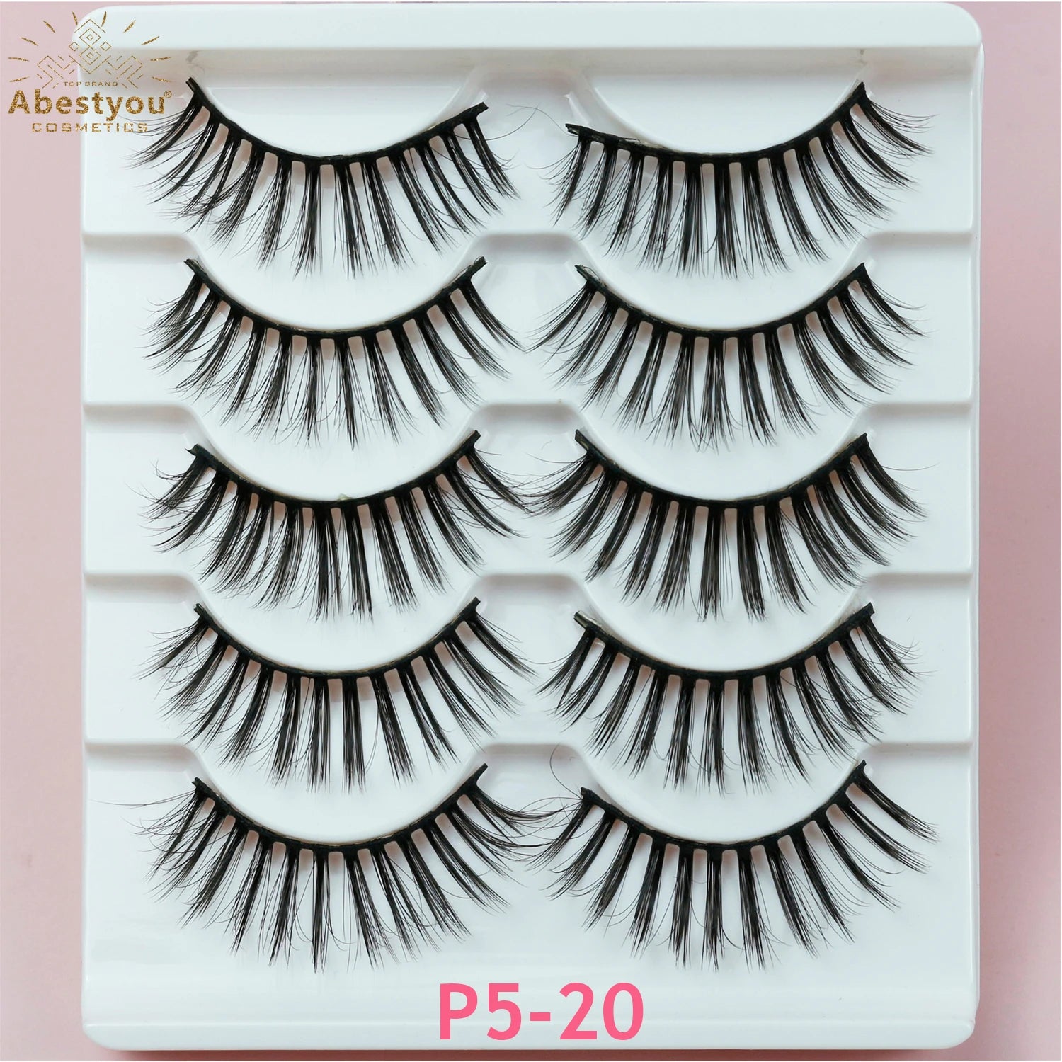 Abestyou 3D Transparent Natural Black Vegan Full Strip Self-Adhesive Reusable Glow Dark Clear Faux Mink Cruelty-Free Eyelashes