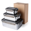 Stainless Steel Lunch Box Microwave Food Containers Tiffin Box Storage Container Steel Bento Boxes with Airtight Seal Lids
