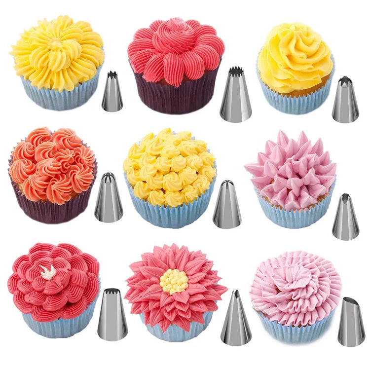 Wholesale 50pcs Disposable Stainless Steel Piping Tips Decorating Nozzle Set Kitchens (Food) Packaged Bags Minimum Order 2pcs