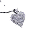 Factory Supply Hiphop Full Diamond Pendants Necklace Big Heart Pendant Strand for Wedding Party Anniversary Bling Jewelry