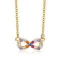 2025 Hot Selling 925 Sterling Silver Colorful Necklace Zircon Infinity Fashion Jewelry Pendant Necklaces for Women