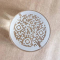 Laser Engraved Round Clear Acrylic QR Sign Display Block Elegant Paperweight Display Rack