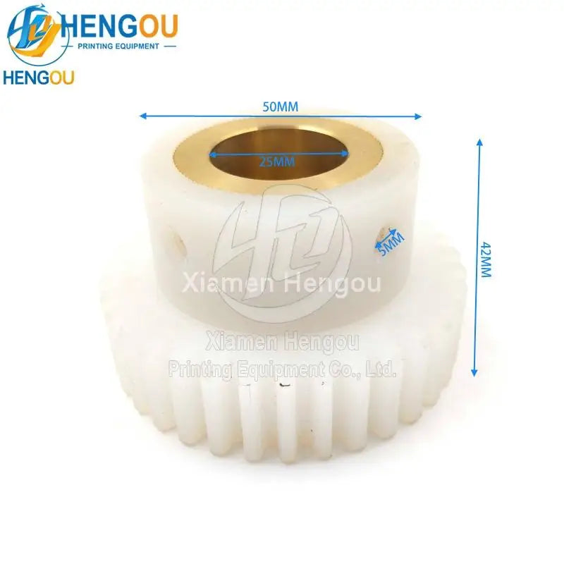 35 Teeth 72.5x50x25x42mm White Gear for Offset Printing Machine Spare Parts