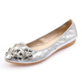 Women Ballet Flats Large Size Rhinestone Ballerina Shoes Walking Dance Sandals