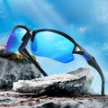 Stylish Men's Women's Sports Sunglasses Fashionable Rimless Polarized Hiking Sun Glasses PC Frame TAC Lenses for Cycling Riding