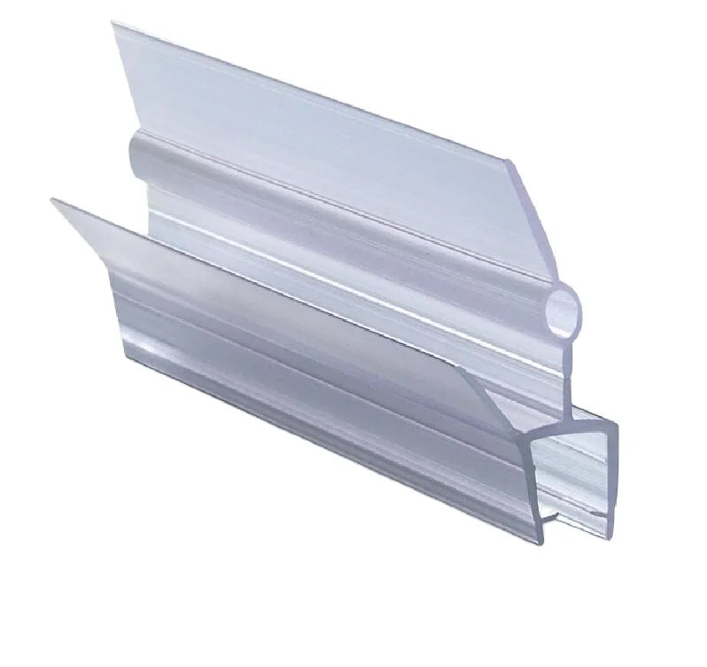 Shower Door Bottom Seal with Drip Rail Clear for 4-6 mm Glass Waterproof Rubber Door Drop Seal Transparent
